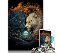 1000 Pieces Jigsaw Puzzles For Teens And Adults Ying Yang Dragon And Tiger 1000 Piece Puzzle,Challenging Game Toys Wall Decoration Unique Birthday And Xmas Gifts 75x50cm