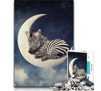 1000 Pieces Jigsaw Puzzles For Teens And Adults Zebra on The Moon 1000 Pieces for Adults,deal As Gifts for The Whole Family for Ages 14+ 38x26cm