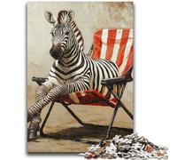 1000 Pieces Jigsaw Puzzles For Teens And Adults Zebra Sitting on A Chair for And 14 Years And over Interesting Stress Reduction Gifts for Friends And Family 50x75cm