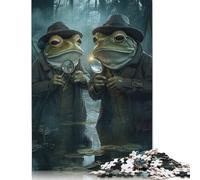 1000 Pieces Jigsaw Puzzles Frog Detectives Creative Square Jigsaw Puzzles for Adults And Wooden Puzzles Challenging Game 1000pcs (75x50cm)