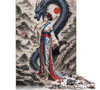 1000 Pieces Jigsaw Puzzles Geisha Dragon Whisperer Creative Square Jigsaw Puzzles for Adults And Paper Puzzles Challenging Game 1000pcs (38x26cm)