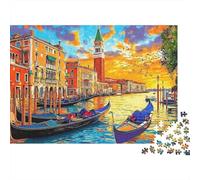 1000 Pieces Jigsaw Puzzles Gift Set - Colorful Canal Ports Home Decoration Puzzle Scenery Challenging Jigsaw Great Gift for Adults 70x50cm/1000pcs