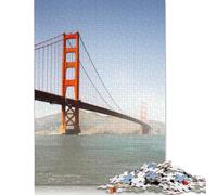 1000 Pieces Jigsaw Puzzles Golden Gate Bridge Creative Square Jigsaw Puzzles for Adults And Wooden Puzzles Challenging Game 1000pcs (75x50cm)