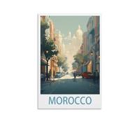 1000 Pieces Jigsaw Puzzles,Morocco Posters Puzzles for Adults Artwork House Wall Decor Challenging Jigsaw Puzzle for Family Games 52x38CM