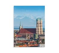 1000 Pieces Jigsaw Puzzles，Munich sky, Frauenkirche with an Alpine panorama on the horizon-the view over the capital of Bavaria， And Adults Wooden Personalised Assembling Jigsaw Fun Game-AQ29