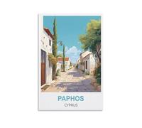 1000 Pieces Jigsaw Puzzles，Paphos Cyprus Puzzles for Adults Artwork House Wall Decor Challenging Jigsaw Puzzle for Family Games 52x38CM