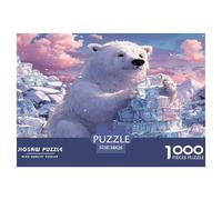 1000 Pieces Jigsaw Puzzles Polar Bear Educational Games Jigsaw Wildlife Home Decoration Puzzle Great Gift for Adults 38x26cm/1000pcs