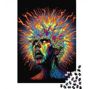 1000 Pieces Jigsaw Puzzles Psychedelic Brain3 Creative Square Jigsaw Puzzles for Adults And Wooden Puzzles Challenging Game 1000pcs (75x50cm)