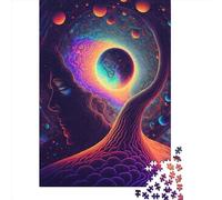 1000 Pieces Jigsaw Puzzles Psychedelic Creative Square Jigsaw Puzzles for Adults And Wooden Puzzles Challenging Game 1000pcs (75x50cm)