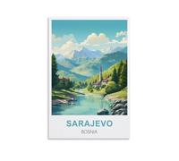 1000 Pieces Jigsaw Puzzles，Sarajevo Bosnia Puzzles for Adults Artwork House Wall Decor Challenging Jigsaw Puzzle for Family Games 52x38cm