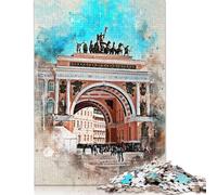 1000 Pieces Jigsaw Puzzles St Petersburg Watercolor Creative Square Jigsaw Puzzles for Adults And Paper Puzzles Challenging Game 1000pcs (38x26cm)