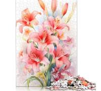 1000 Pieces Jigsaw Puzzles Wild Lilies Flower Lily Jigsaw Puzzles for Adults Woodenboard Puzzles Challenging Game Puzzles 1000pcs (75x50cm)