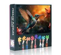 1000 Pieces Jigsaw Puzzles -Wildlife Hummingbird Hovering Near a Vibrant Flower Pictures, 50x70cm Challenging Puzzles for Adults,Spiritual Gift Puzzle Home Decor & Family Board Games