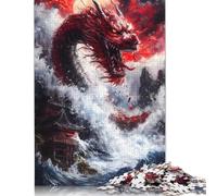 1000 Pieces Jigsaw Red Dragon Rising Jigsaw Educational Game Toy Family Decoration Adults Challenging 1000pcs (38x26cm)