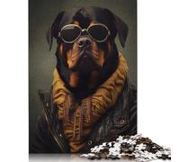 1000 Pieces Jigsaw Rottweiler Swag Puzzle for Adults Woodenboard Puzzles Educational Games Home Decoration Puzzle 1000pcs (75x50cm)