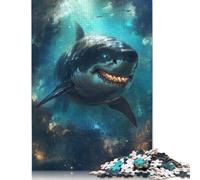 1000 Pieces Jigsaw Shar Evil Horror Scary Sea Jigsaw Educational Game Toy Family Decoration Adults Challenging 1000pcs (75x50cm)