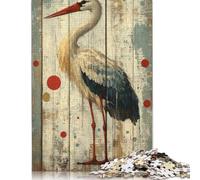 1000 Pieces Jigsaw Stork on Weathered Paper Puzzle for Adults Paperboard Puzzles Educational Games Home Decoration Puzzle 38x26cm/1000pcs