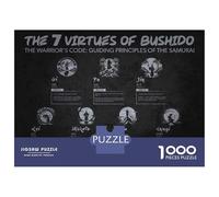 1000 Pieces Jigsaws Adults Puzzles 7 Virtues of Bushido - Samurai Code For Success Puzzle for Adults Brain Teaser Game Pattern Assembly Difficult And Challenge 38x26cm/1000pcs