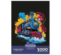 1000 Pieces Jigsaws Adults Puzzles A Pop Art Steam Train Jigsaw for Adults Fun Games Staycation Kill Time Unique Gifts for Birthday And Christmas 70x50cm/1000pcs