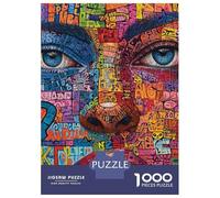 1000 Pieces Jigsaws Adults Puzzles Abstract Face Art Print Puzzle for Adults Relax Games Birthday Present Parent-child Interaction 52x38cm/1000pcs