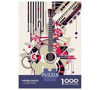 1000 Pieces Jigsaws Adults Puzzles Abstract Guitar Bauhaus Jigsaw for Adults Toy Wall Decor Hand Speed Race Difficult And Challenge 70x50cm/1000pcs