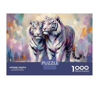 1000 Pieces Jigsaws Adults Puzzles Abstract Tiger Love Puzzle for Adults Brain Teaser Game Pattern Assembly Difficult And Challenge 70x50cm/1000pcs
