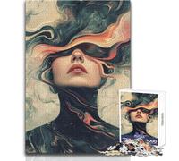 1000 Pieces Jigsaws Adults Puzzles Abstract Woman Drowning Toys Educational Games Difficult Challenge DIY Toys Size 38x26cm