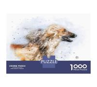 1000 Pieces Jigsaws Adults Puzzles Afghan Hound Watercolor Puzzle for Adults Brain Teaser Game Pattern Assembly Difficult And Challenge 38x26cm/1000pcs