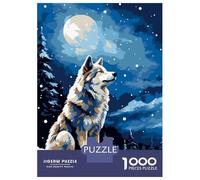 1000 Pieces Jigsaws Adults Puzzles Alaska Wolf Snow Pixel Art Puzzle for Adults Relax Games Birthday Present Parent-child Interaction 70x50cm/1000pcs