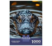 1000 Pieces Jigsaws Adults Puzzles Alligator in Water Close-Up Jigsaw for Adults Toy Wall Decor Hand Speed Race Difficult And Challenge 70x50cm/1000pcs