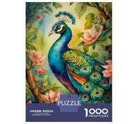 1000 Pieces Jigsaws Adults Puzzles An Peacock Illustration Jigsaws for Adults Family Games But Fun And Humorous Unique Gifts for Birthday And Christmas 52x38cm/1000pcs
