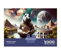 1000 Pieces Jigsaws Adults Puzzles Ancient Egyptian Rhino Statue Puzzle for Adults Brain Teaser Game Analysis And Logic for Is Ideal As A Gift 52x38cm/1000pcs