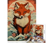 1000 Pieces Jigsaws Adults Puzzles Ancient Japanese Kitsune Toy Wall Decor Great Gift for Games Relax Games Improving Love between Couples Size 38x52cm