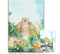 1000 Pieces Jigsaws Adults Puzzles Ancient Mayan Pyramid Educational Games Stress Reliever Gift For Birthdays Size 38x26cm