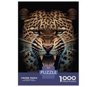 1000 Pieces Jigsaws Adults Puzzles Angry Leopard Face Animal Adult Jigsaw Brain Teaser Game Presents for Women Parent-child Interaction 70x50cm/1000pcs