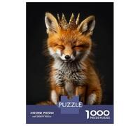 1000 Pieces Jigsaws Adults Puzzles Animal Fox Cute King Puzzles for Adults Family Game Presents for Women Unique Gifts for Birthday And Christmas 52x38cm/1000pcs