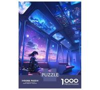 1000 Pieces Jigsaws Adults Puzzles Anime Girl on A Starry Train Puzzles for Adults Family Game Presents for Women Unique Gifts for Birthday And Christmas 52x38cm/1000pcs