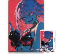 1000 Pieces Jigsaws Adults Puzzles Anime Girl with Attitude Peaceful Relaxing Free Time Fine Precision Edge Craft Toy Size 38x26cm