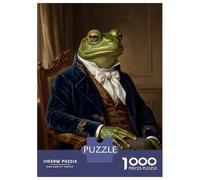 1000 Pieces Jigsaws Adults Puzzles Anthropomorphic Frog in Formal Attire Jigsaw for Adults Brain Teaser Game Analysis And Logic Unique Gifts for Birthday And Christmas 70x50cm/1000pcs