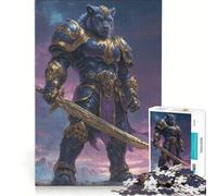 1000 Pieces Jigsaws Adults Puzzles Anthropomorphic Lion Warrior, Fun Games, Train Your Brain And Hands, Deal As Gifts for The Whole Family 38x52cm