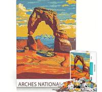 1000 Pieces Jigsaws Adults Puzzles Arches National Park Poster, Fun Games, Train Your Brain And Hands, Deal As Gifts for The Whole Family 38x26cm