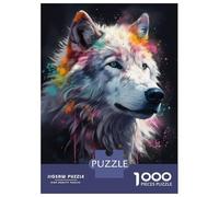 1000 Pieces Jigsaws Adults Puzzles Arctic Wolf Painting Puzzle for Adults Brain Teaser Game Pattern Assembly Difficult And Challenge 38x26cm/1000pcs