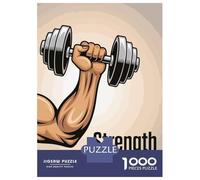 1000 Pieces Jigsaws Adults Puzzles Arm Lifting Dumbbell Strength Illustration Puzzles for Adults Family Game Presents for Women Unique Gifts for Birthday And Christmas 70x50cm/1000pcs