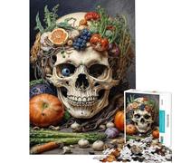 1000 Pieces Jigsaws Adults Puzzles Asparagus Skull Still Life Puzzle for Adults Hands-on Game Home Decoration for Is Ideal As A Gifts (Size 50x75cm)