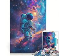 1000 Pieces Jigsaws Adults Puzzles Astronaut in Neon Sky Colours, Fun Games, Train Your Brain And Hands, Deal As Gifts for The Whole Family 50x75cm