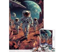 1000 Pieces Jigsaws Adults Puzzles Astronauts Exploring Alien Planet Landscape Hands-on Game For Family Fun Anti-Stress Toys Wishlist with Santa Claus (75X50CM)