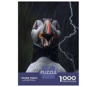 1000 Pieces Jigsaws Adults Puzzles Atlantic Puffin Lightning Jigsaws for Adults Hands-on Game Analysis And Logic Difficult And Challenge 38x26cm/1000pcs