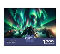 1000 Pieces Jigsaws Adults Puzzles Aurora Borealis Mountain Landscape Puzzle for Adults Brain Teaser Game Analysis And Logic for Is Ideal As A Gift 70x50cm/1000pcs