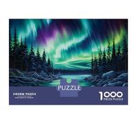 1000 Pieces Jigsaws Adults Puzzles Aurora Borealis Night Sky-4 Jigsaws for Adults Hands-on Game Analysis And Logic Difficult And Challenge 52x38cm/1000pcs