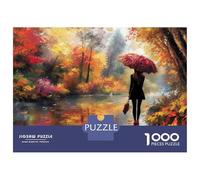 1000 Pieces Jigsaws Adults Puzzles Autumn Rainy Day Walk Puzzle for Adults Brain Teaser Game Analysis And Logic for Is Ideal As A Gift 70x50cm/1000pcs